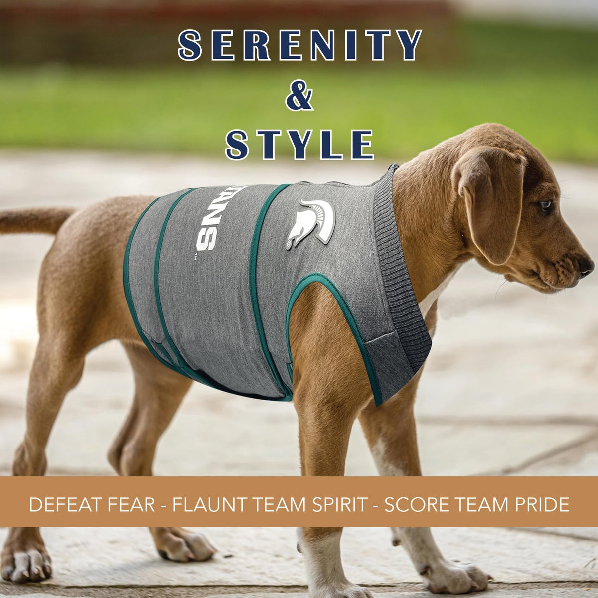 NCAA Michigan State Spartans Dog Anxiety Shirt Calming Soothing Vest for Dogs Cats with Anxiety Fears Fireworks (Medium / Michigan State Spartans)