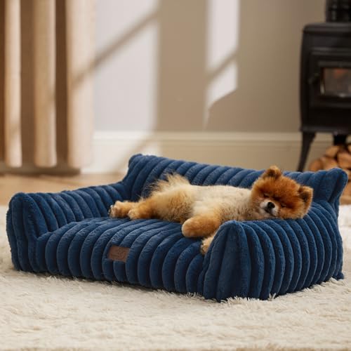 ComfyFleece® Shown on TV Fluffy Dog Couch for Pets (30x20x10" / Night Blue)