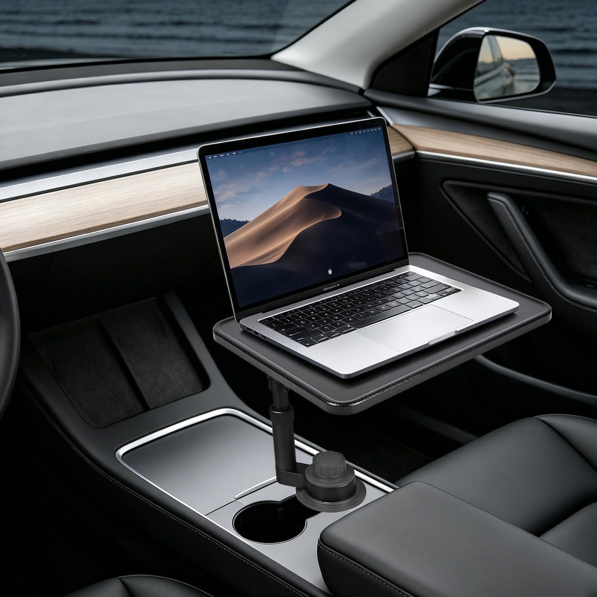 Car Desk for Laptop (Black leather color)