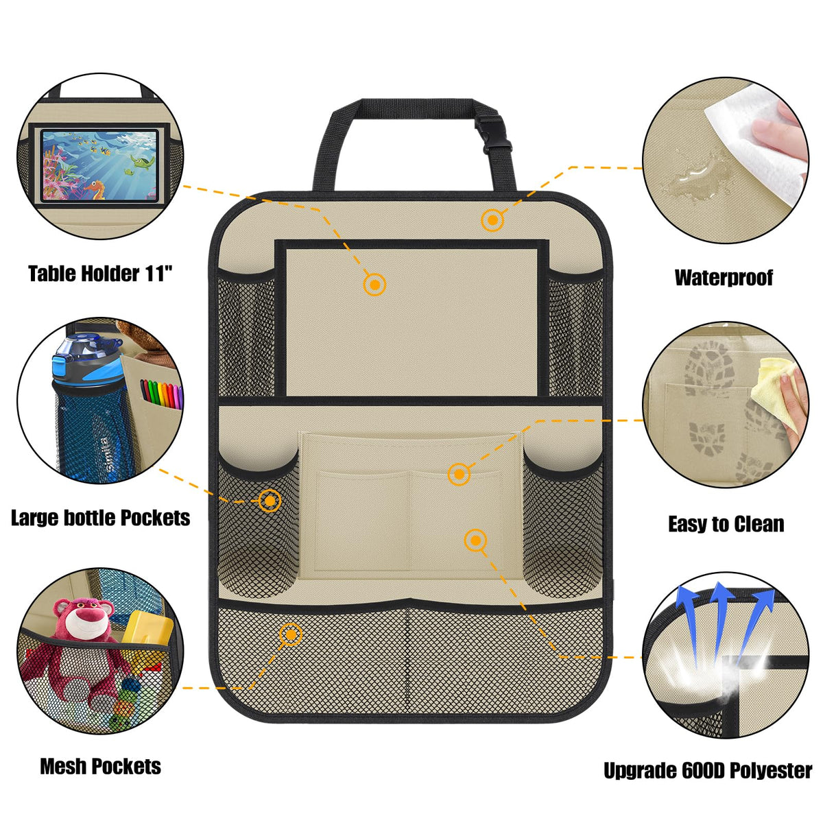 Backseat Car Organizer w (Beige)