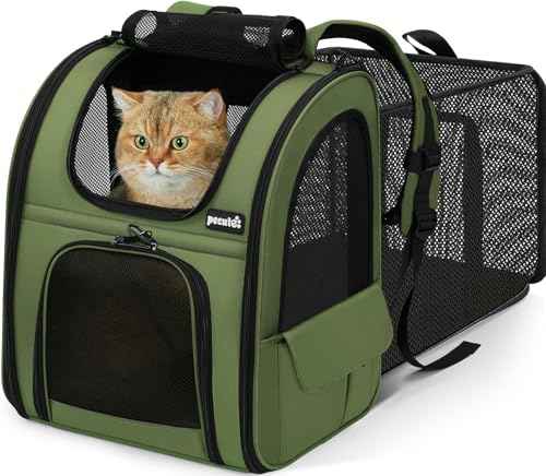 Pet Backpack Expandable (Geen / 12.6"L x 10.2"W x 16.5"H)