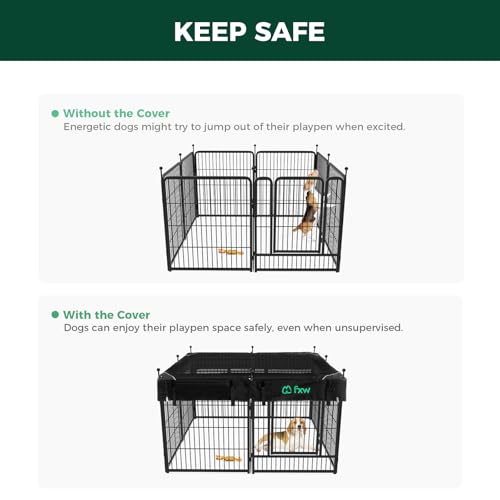 Rollick Dog Playpen with Mesh Top Cover (Black / 45"H)