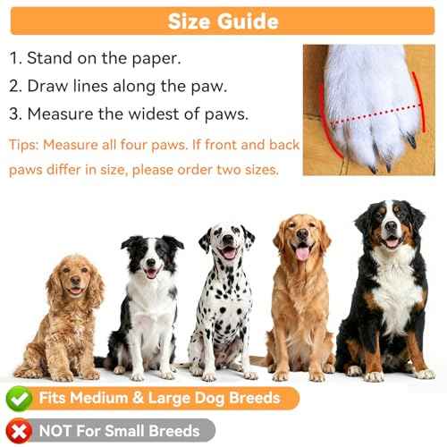 Water Resistant Dog Boots for Medium Large Dogs (Blue(Waterproof) / M (Insole Width 2.2")for 30~44lb)