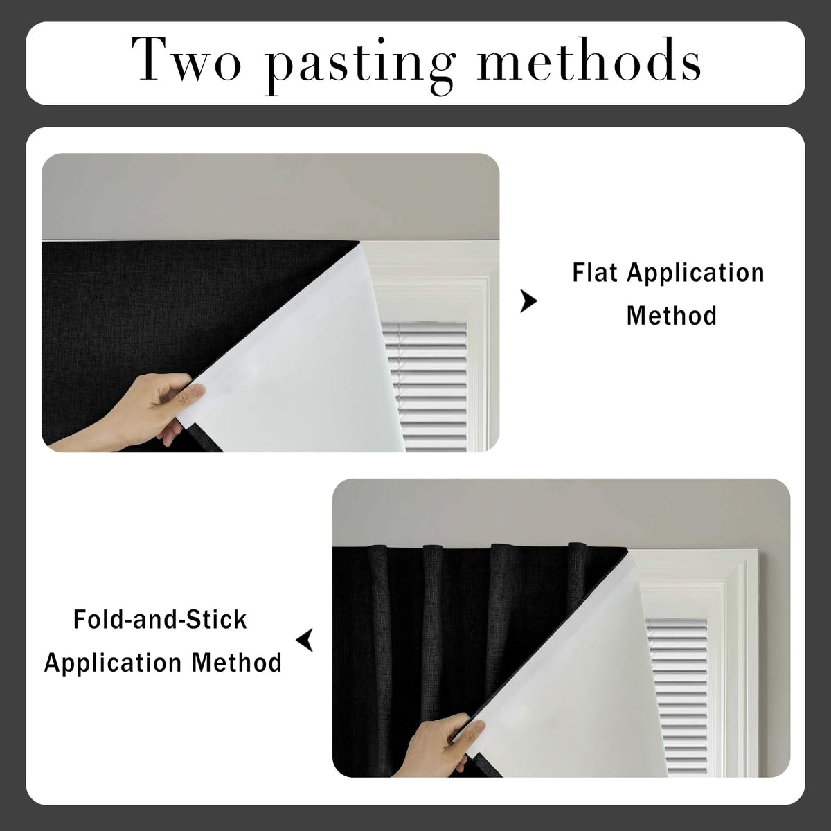 100% Blackout Self Adhesive Blackout Curtains (59"W x 72"L (Pack of 1) / Black)
