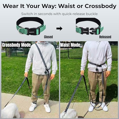 Hands Free Dog Leash (Spring Green / Large (8–10FT))