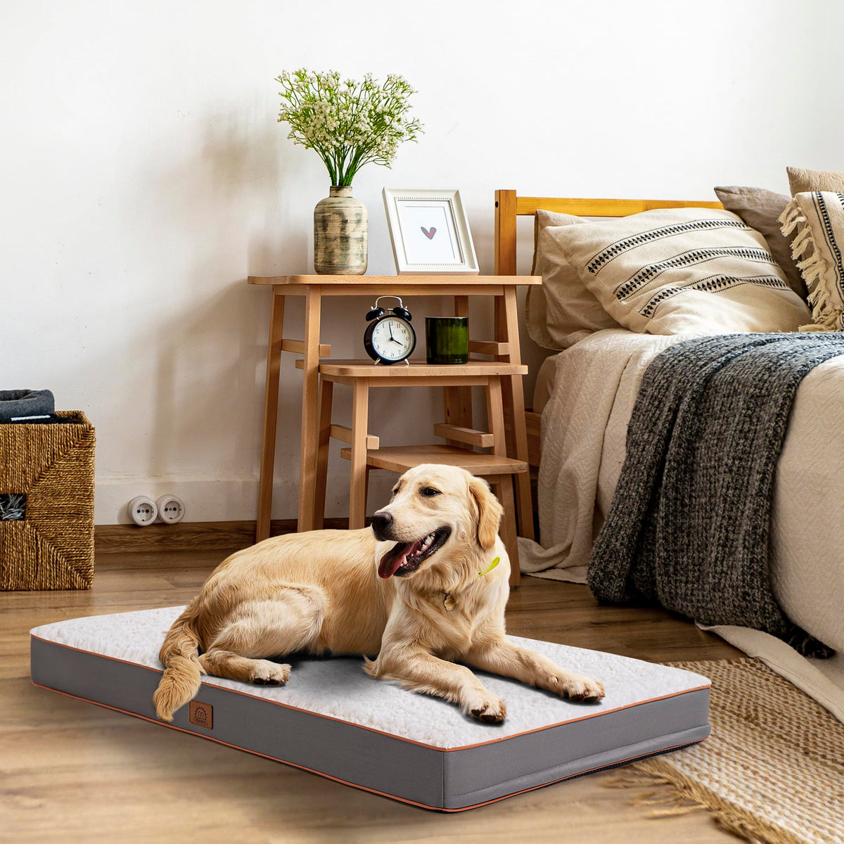 Extra Large Orthopedic Dog Bed (Light Grey / 44.0"L x 32.0"W x 3.0"Th)