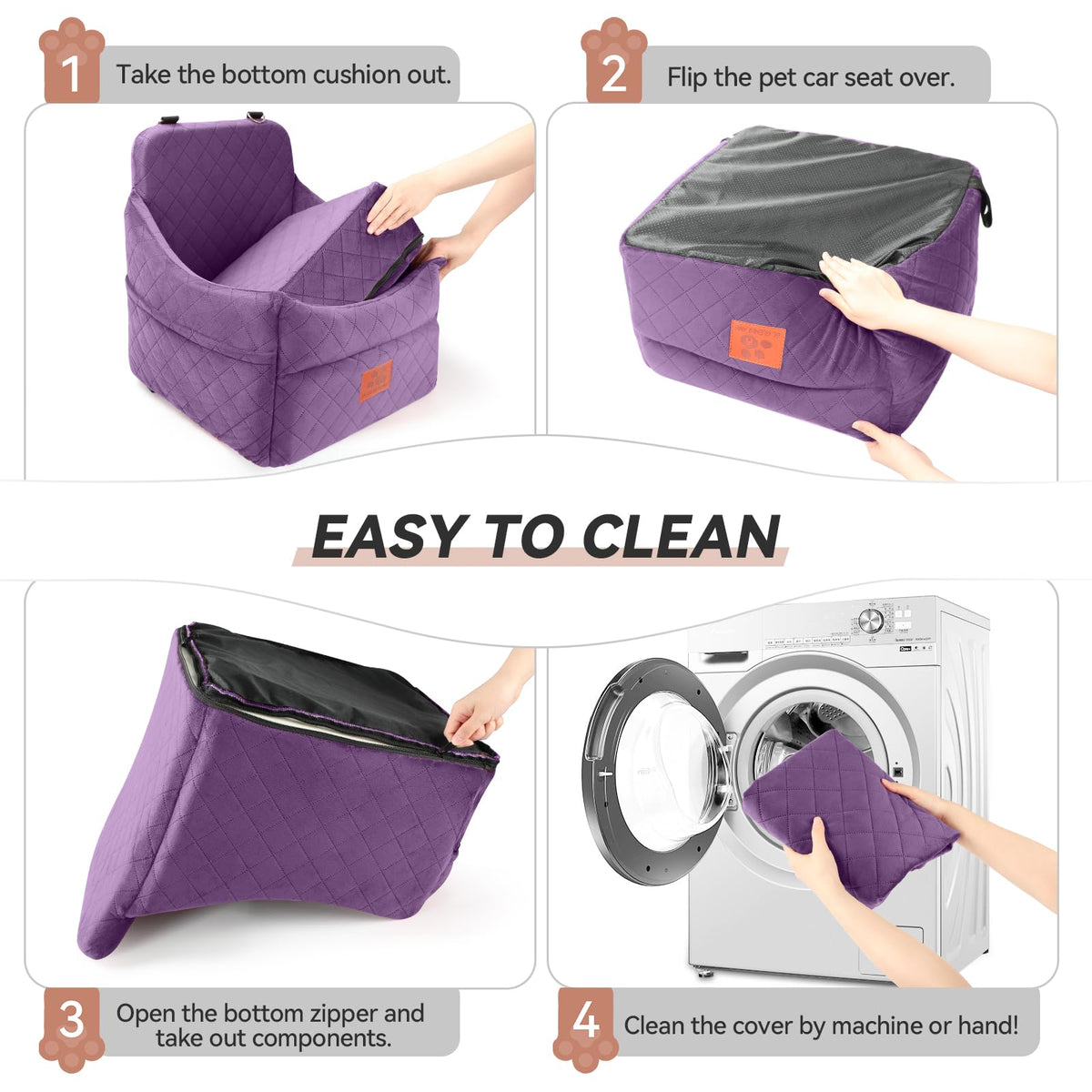 Dog Car Seat for Small (Purple)