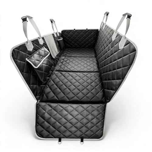 Hard Bottom Car Seat Cover for Dog (Upgraded Black / For Full Size Truck)