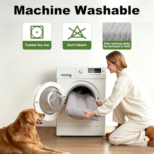 Dog Bed Mat Soft & Comfortable Dog Kennel Pad for Crate (XL(42"*28"*1.5") / Light Gray-1pc)