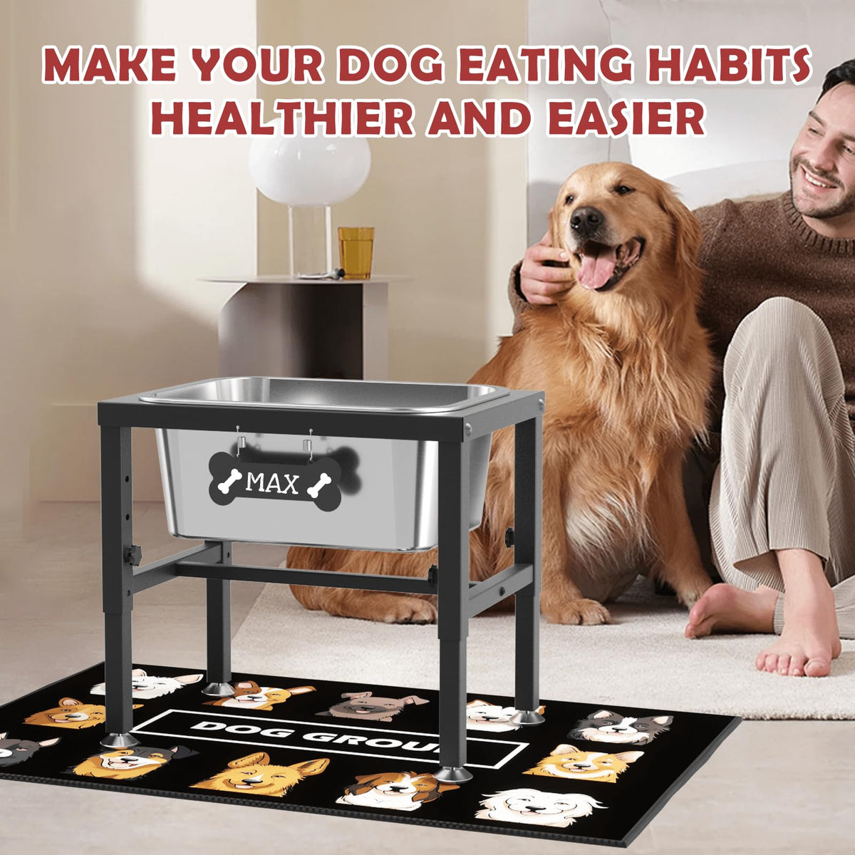 2.8 Gallon Elevated Large Dog Water Bowl (2.8 GAL Bowl / Height: 9.45-14.2")