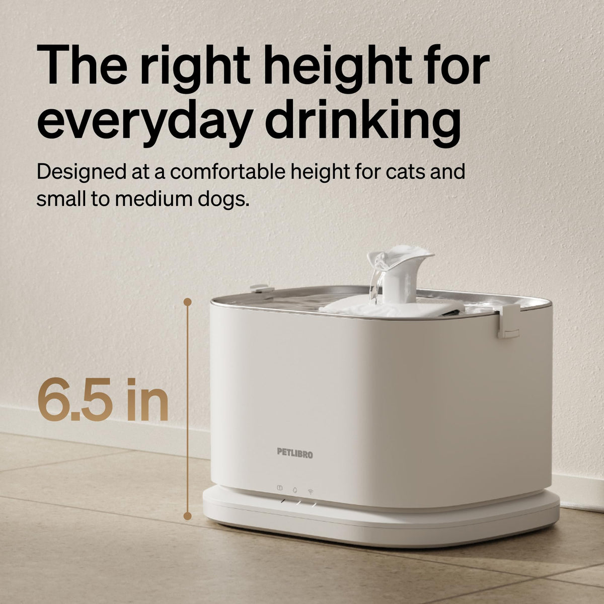 Quiet Dog Water Fountain Stainless Steel Tray (White / Fountain)
