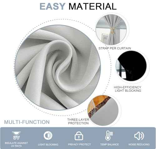 Adhesive Curtain (35"W x 71"L (Pack of 2) / Light Grey)