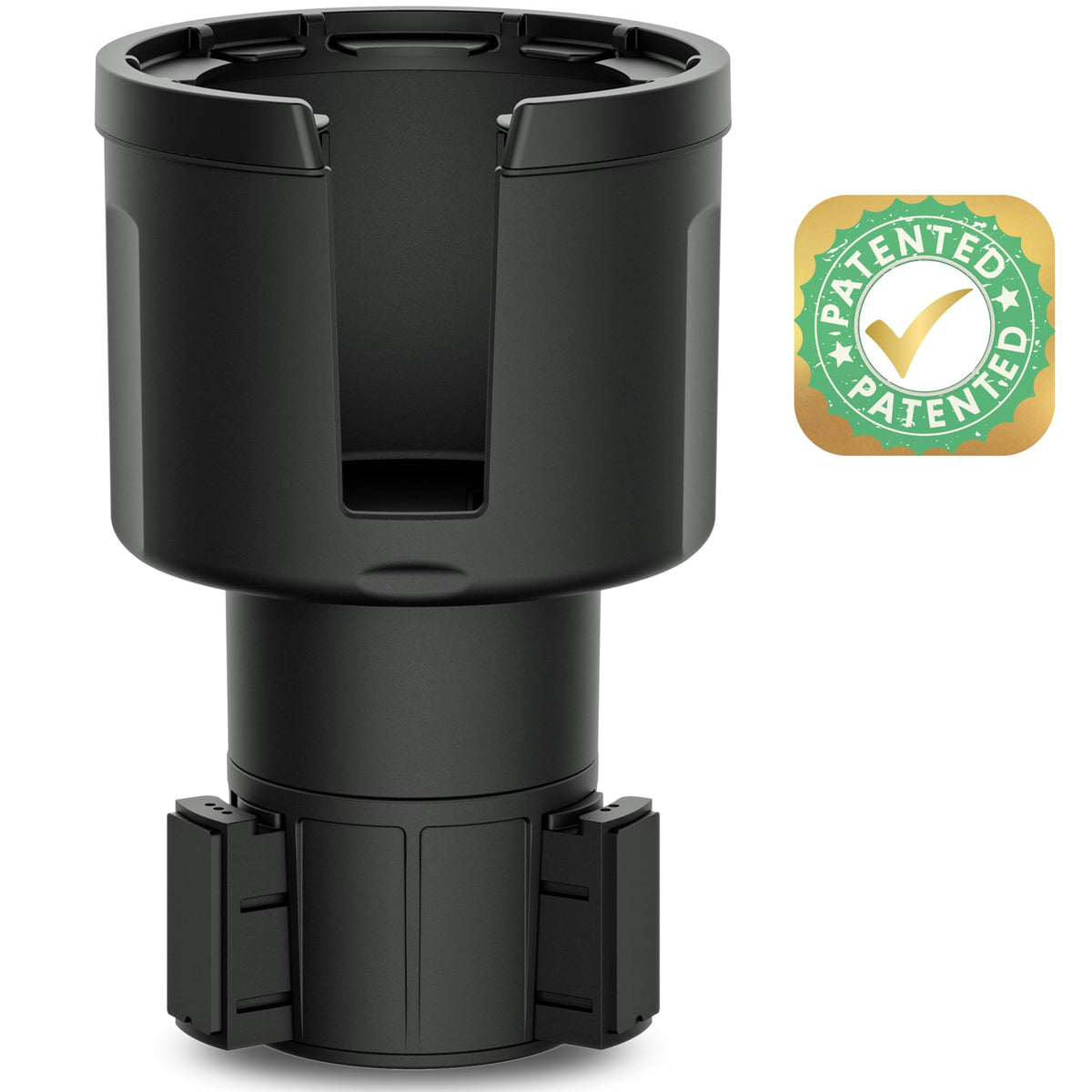 Car Cup Holder Expander (Holds 18-40 oz (Standard Base) / Black)