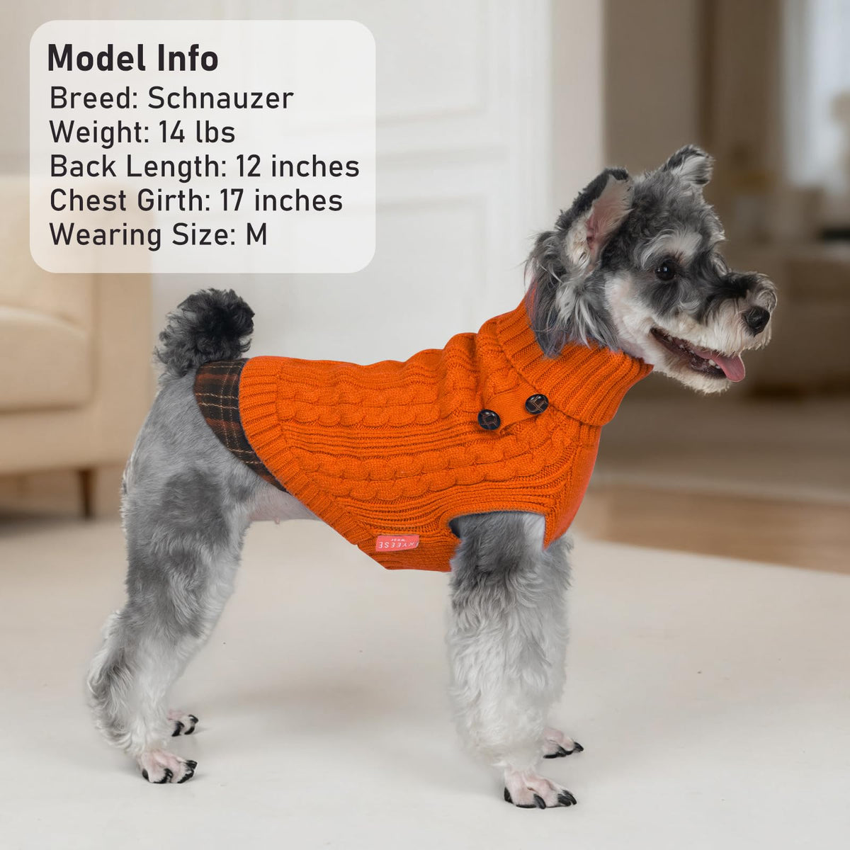 Dog Sweater for Small Dogs Turtleneck Thick Knit Pullover (Medium (7-13lbs) / 7# Orange)