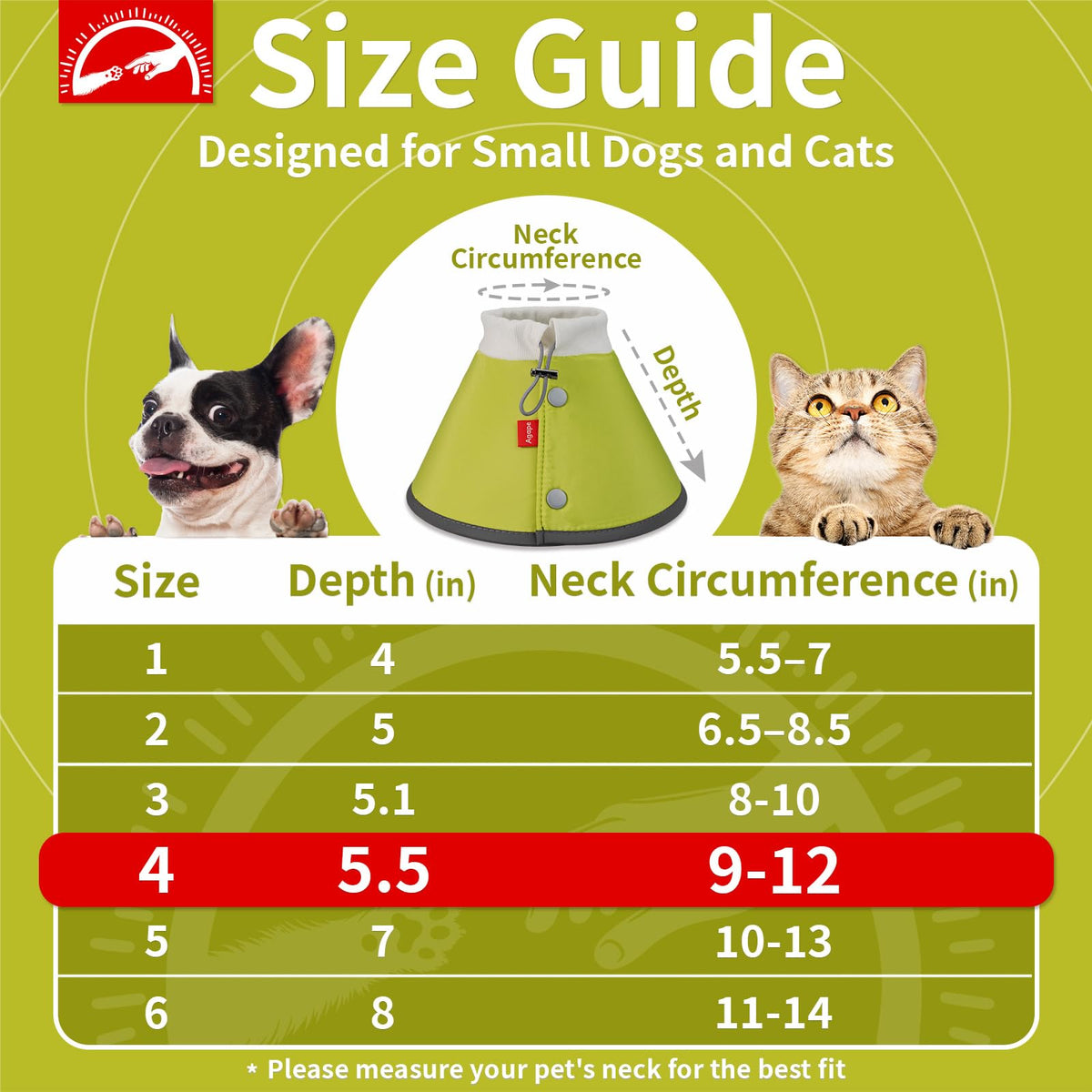 Soft Dog Cone for Small Dogs & Cats (Green (Small Dogs Cone) / 4 (Neck:9"-12"))