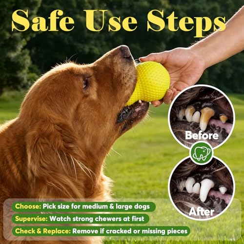 Natural Rubber Dog Chew Toys Dog Toys for Aggressive Chewers Gourd (Yellow-Gourd)