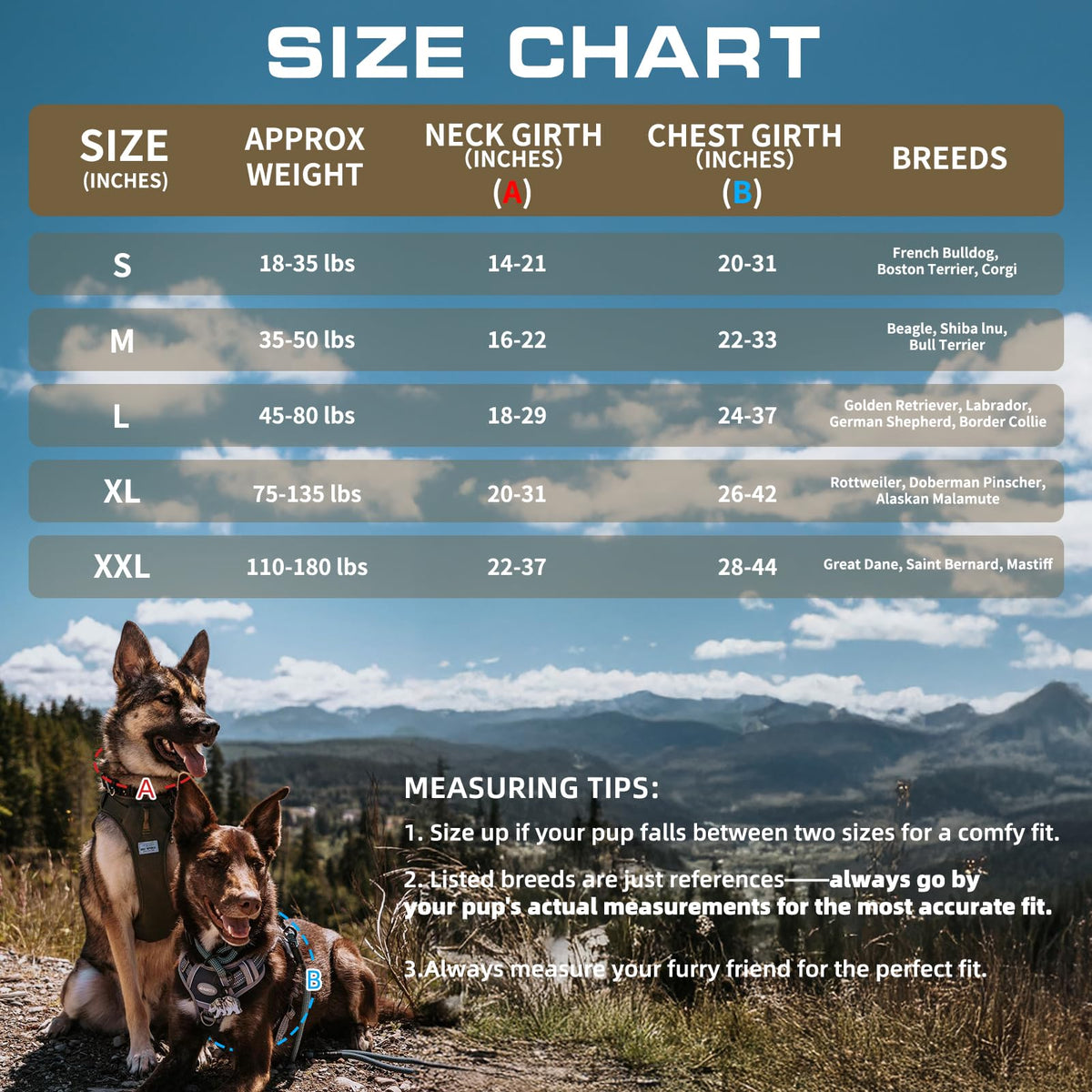 Dog Harness for Large Dogs (Army yellow / L(Neck:18-29",Chest:24-37"),45-80 lbs)