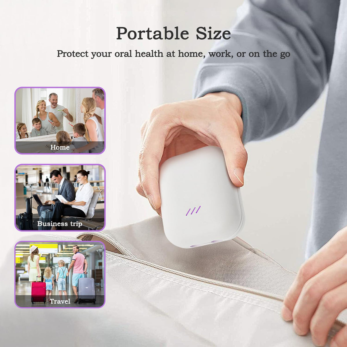 UV Toothbrush Sanitizer Holder (White-for Two)