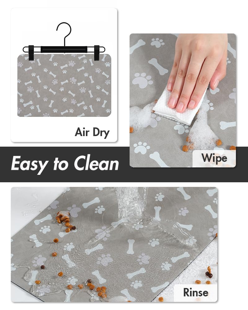 Absorbent Pet Feeding Mat (MP-GREY / 12"x19")