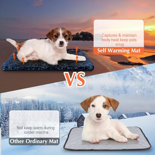 4 Pack Self Warming Cat Mat for Pets (16 x 20 Inch / Blue)