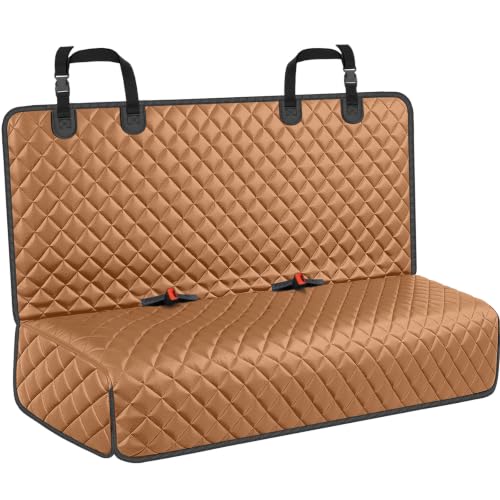 Dog Car Seat Cover for Back Seat (Caramel Brown / Medium (52" W x 49" L))