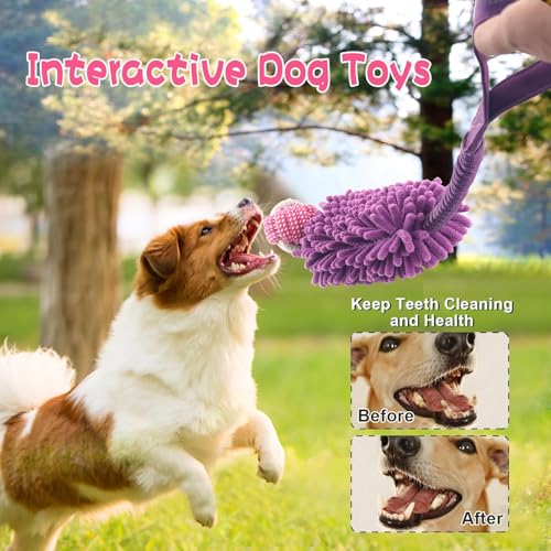 Dog Tug Toys for Aggressive Chewers (Purple / Dog Bite Ball Toy)