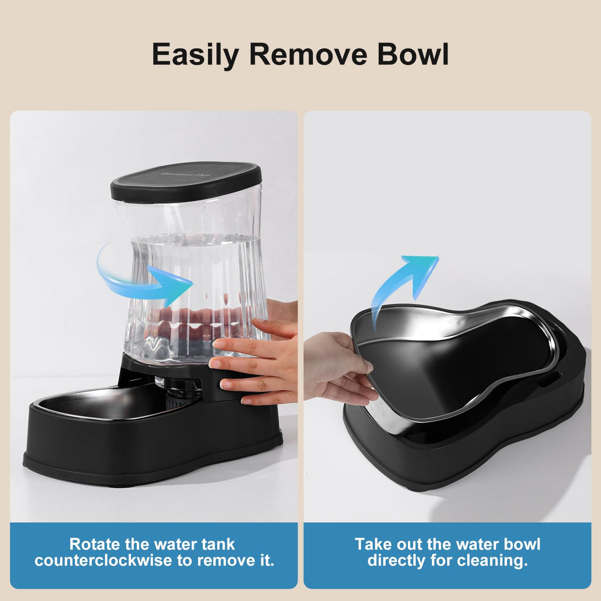 Automatic Dog Water Dispenser (Black / 1 Gallon)