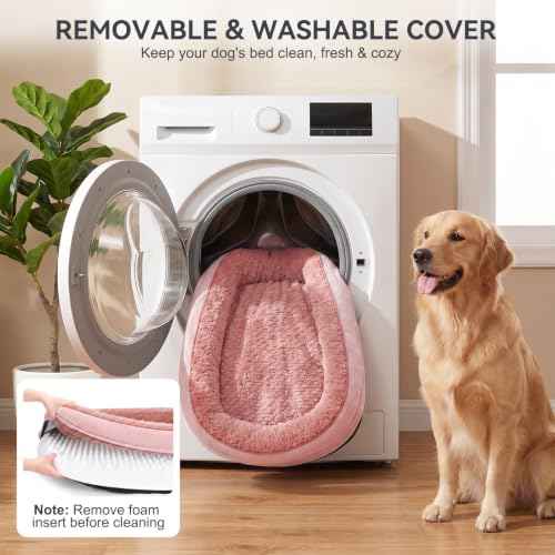 Orthopedic Dog Bed for Extra Large Dogs (Pink / 45"l X 32"w X 7.5"th)