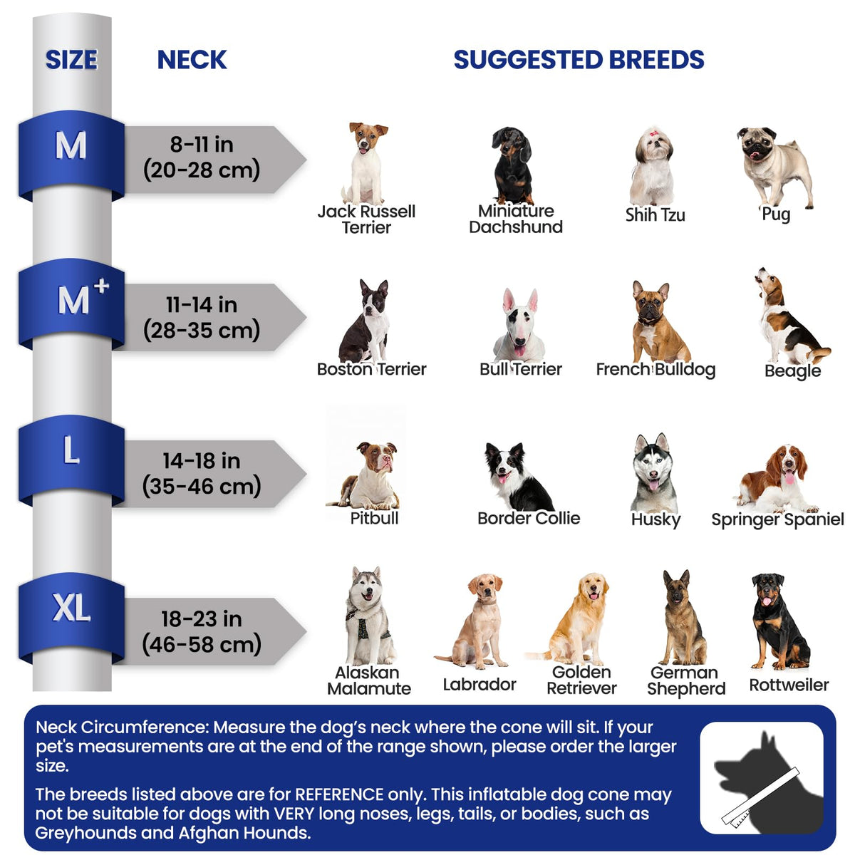 Inflatable Dog Cone (L (Neck: 14"-18") / Grey)