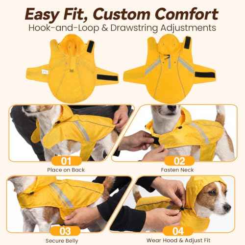 Dog Raincoat Wetoff Dog Rain Coat (Yellow / XS (15"-18" chest girth))