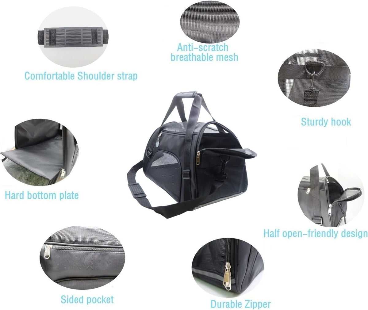 Cat Carrier Soft (Medium-Black)