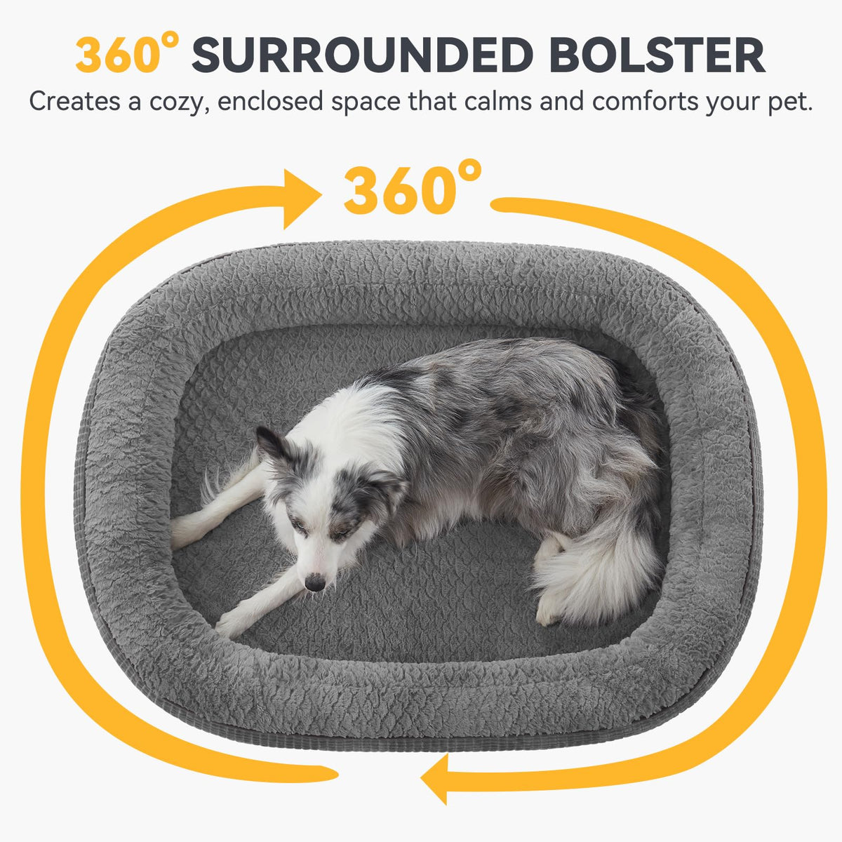 Orthopedic Dog Bed for Large Dogs (Grey / 35"l X 25"w X 7.0"th)