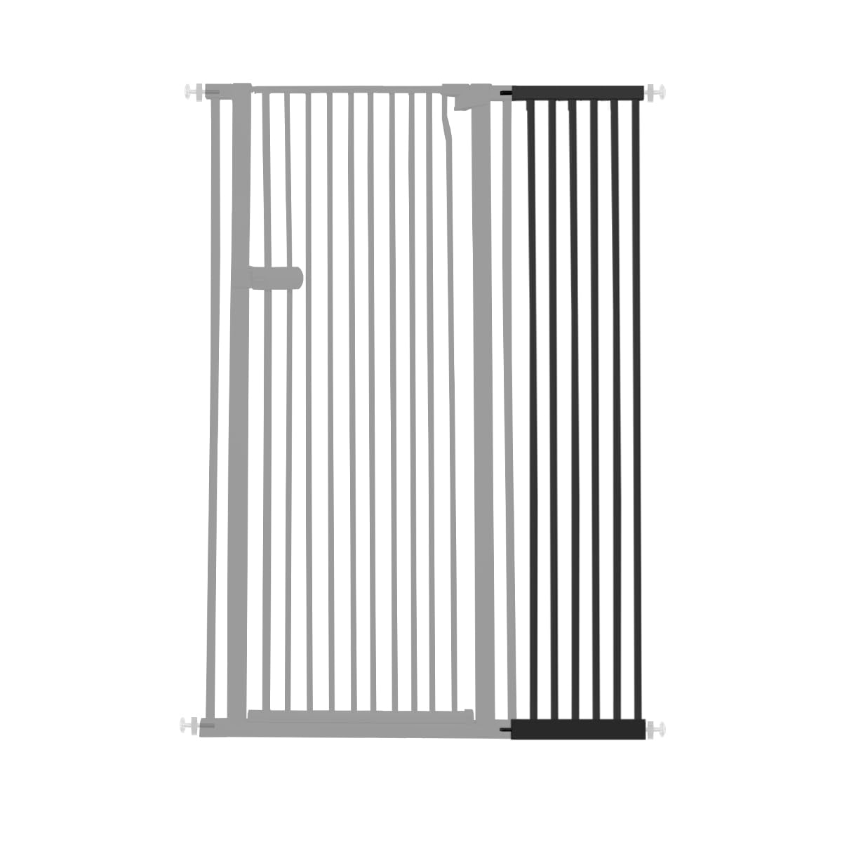 Extra Tall Cat Gate Extension Kit 61.02" High 12.6" Wide Black (61.02" H-black / 12.60" W, Extension)