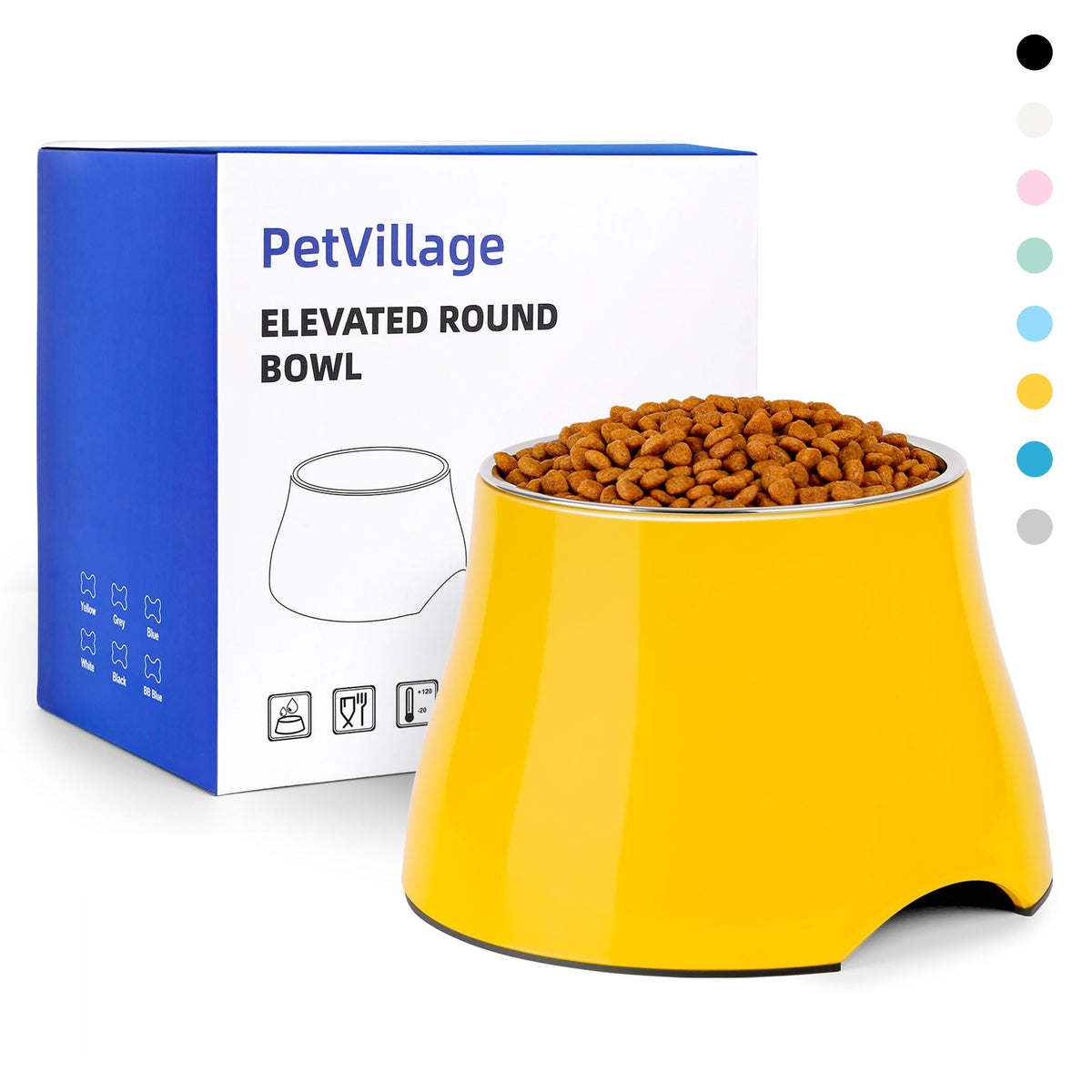 Dog Bowls Cone Friendly Non (Large(3 Cups) / Yellow)