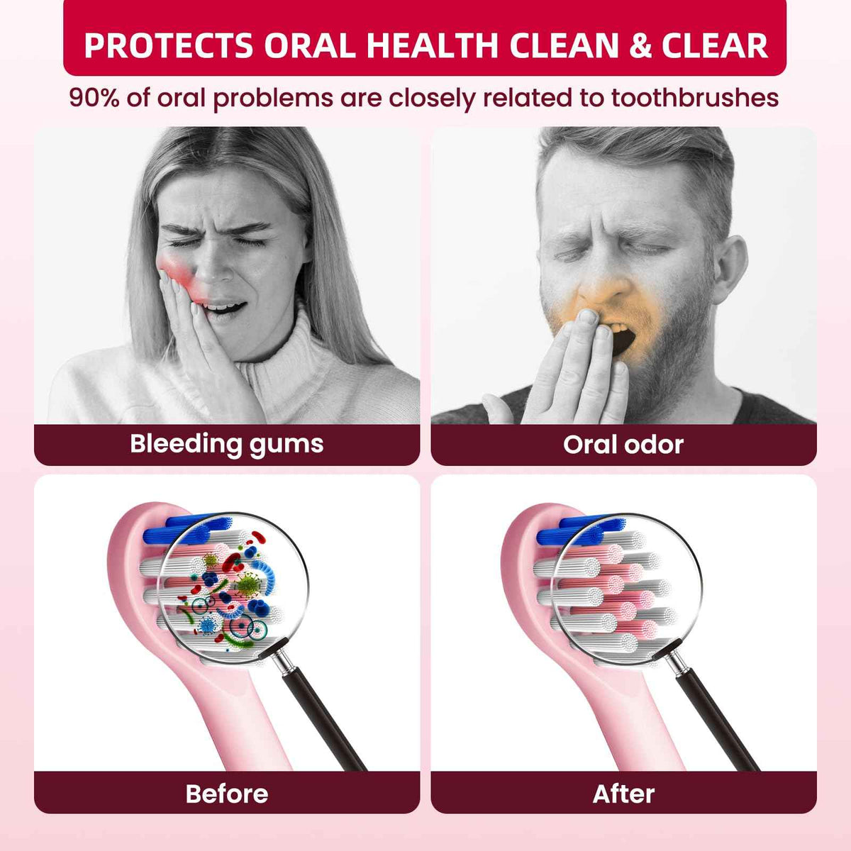 Toothbrush Cleaner Case (Pink)