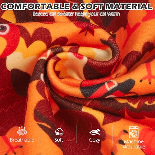 Thanksgiving Cat Sweater Warm Fleece Pet Clothes for Cats Only (Thanksgiving / Medium)