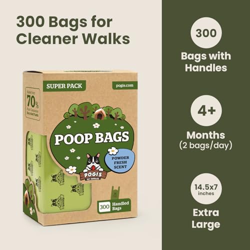 Pogi's Large Dog Poop Bags with Handles (1 Count (Pack of 300) / Scented)