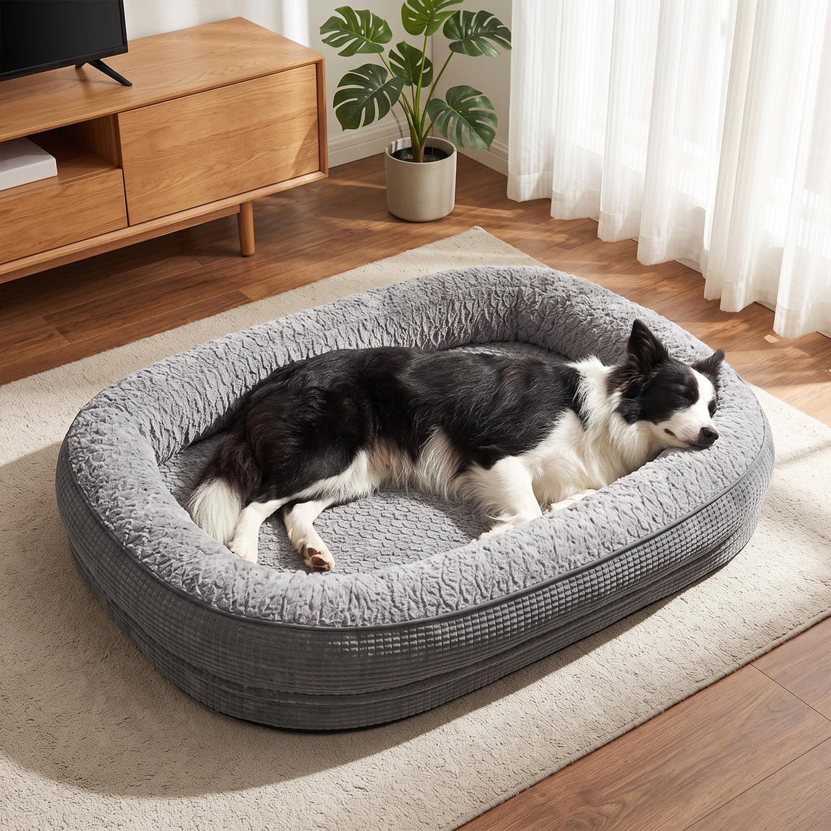 Orthopedic Dog Bed for Large Dogs (Grey / 35"l X 25"w X 7.0"th)