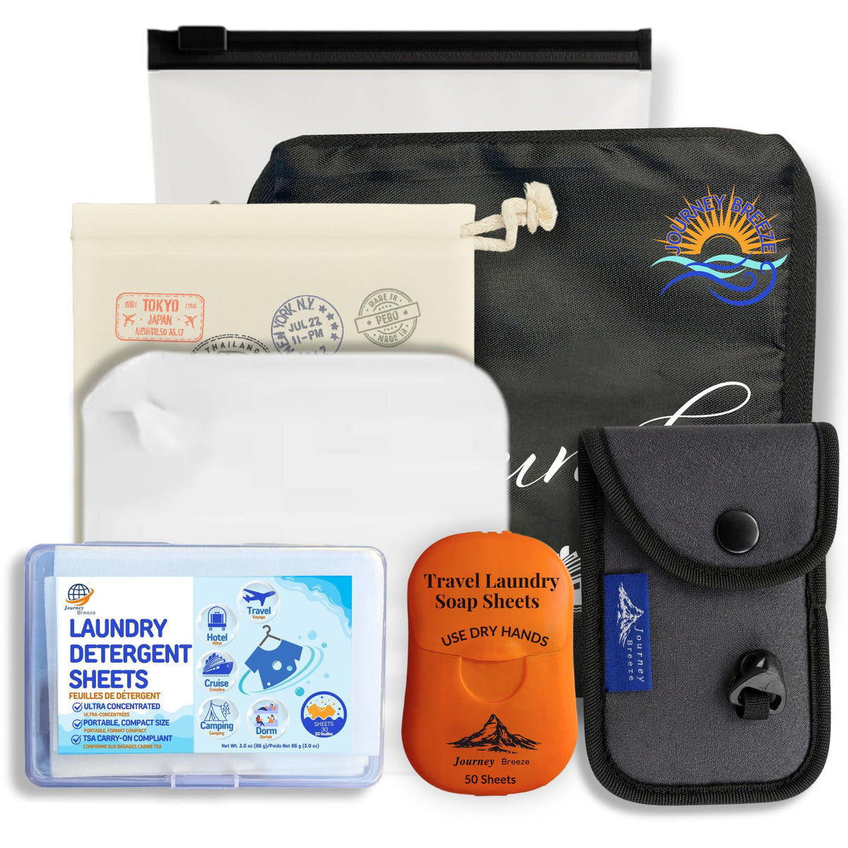 Travel Laundry Detergent Sheets Kit (7-Pack Laundry Kit)