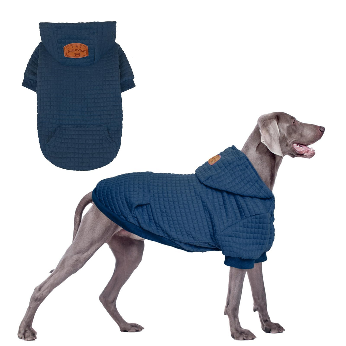 Dog Hoodie for Large Dogs (Navy Blue / 2XL (Back: 27",Chest: 35.5", Neck: 25"))