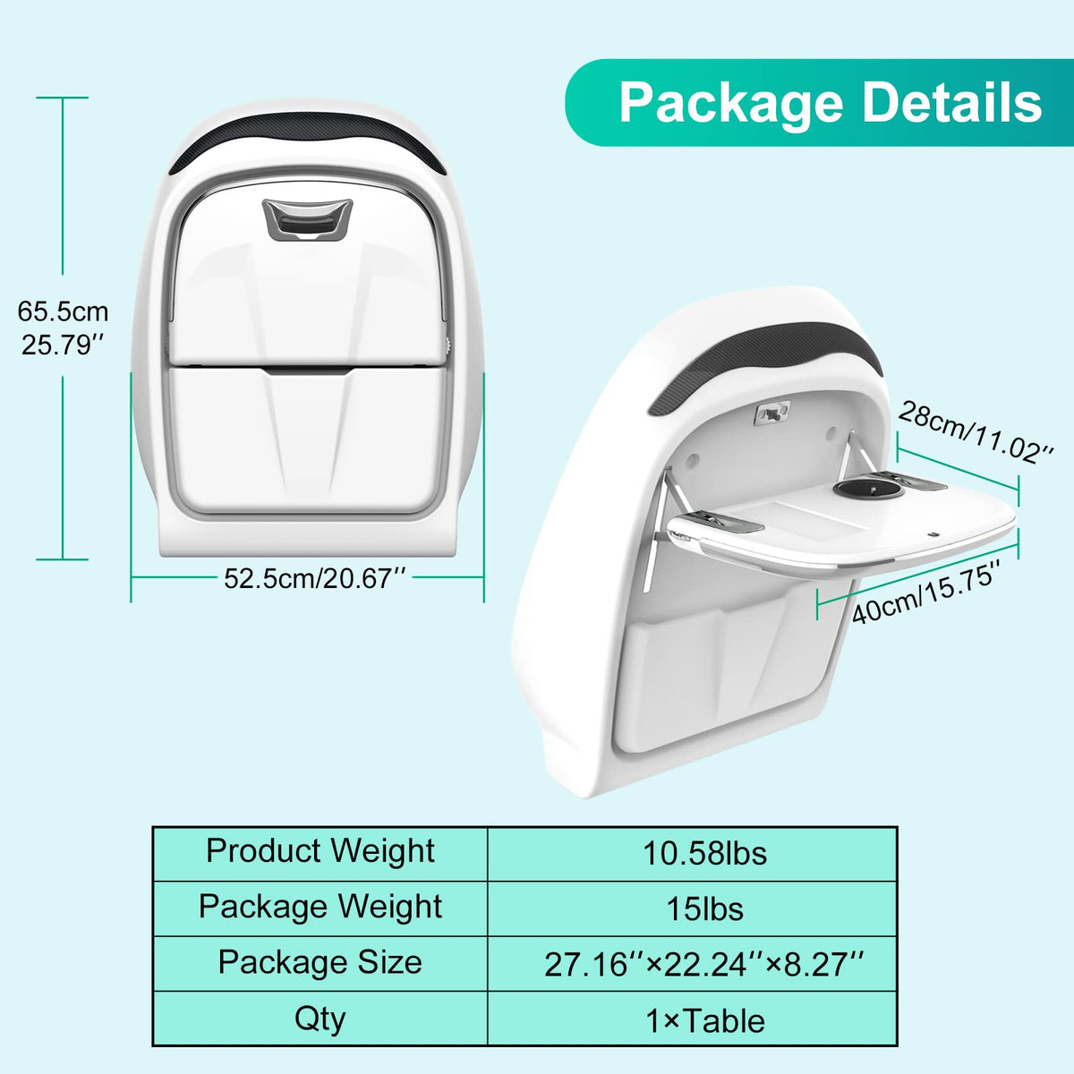 Back Seat Tray Table for Tesla Model 3 (White)