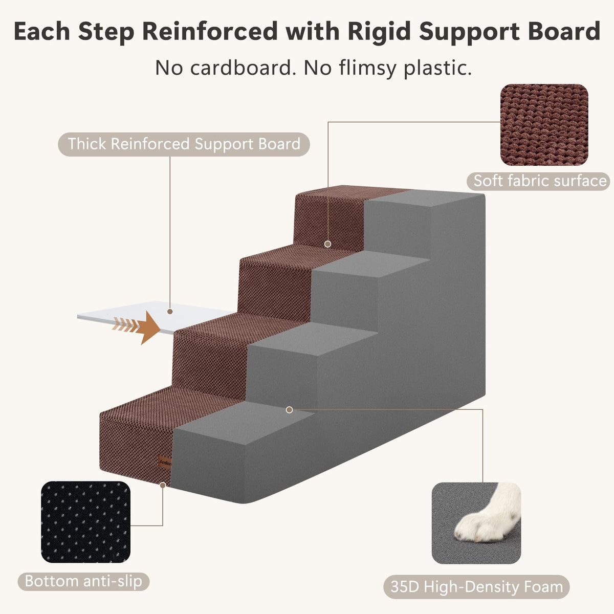 Dog Steps for Large Dogs 24" H (Brown / 4-Step 24" H)