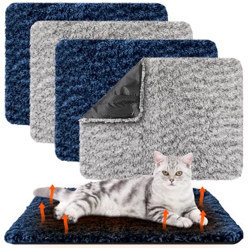 4 Pack Self Warming Cat Mat for Pets (16 x 20 Inch / 2 Color)