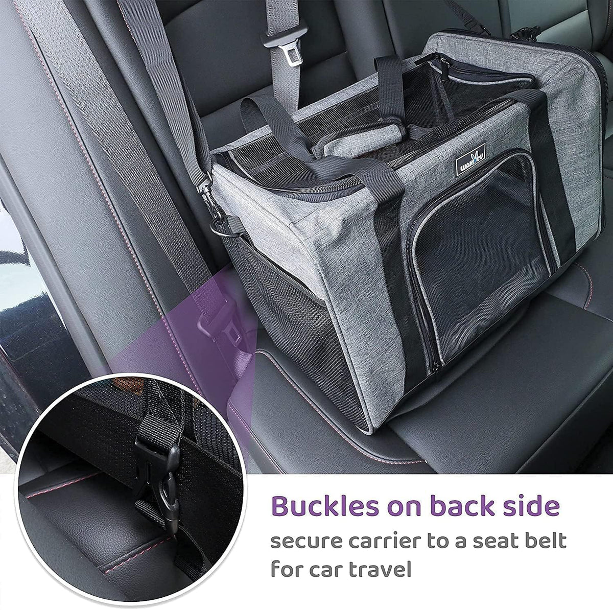 TSA & Airline Approved Soft Pet Carrier for Cats (17.7"L x 11.0"W x 8.3"H / 1.0 Grey)