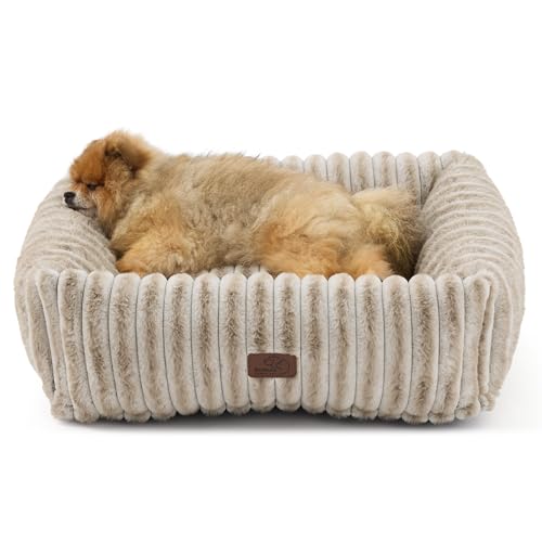 ComfyFleece® Dog Bed for Small Medium Dogs Washable (25.0"L x 21.0"W x 7.0"Th / Amphora)