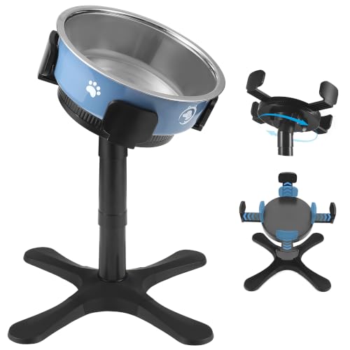 Elevated Adjustable Dog Bowl Stand (Black)