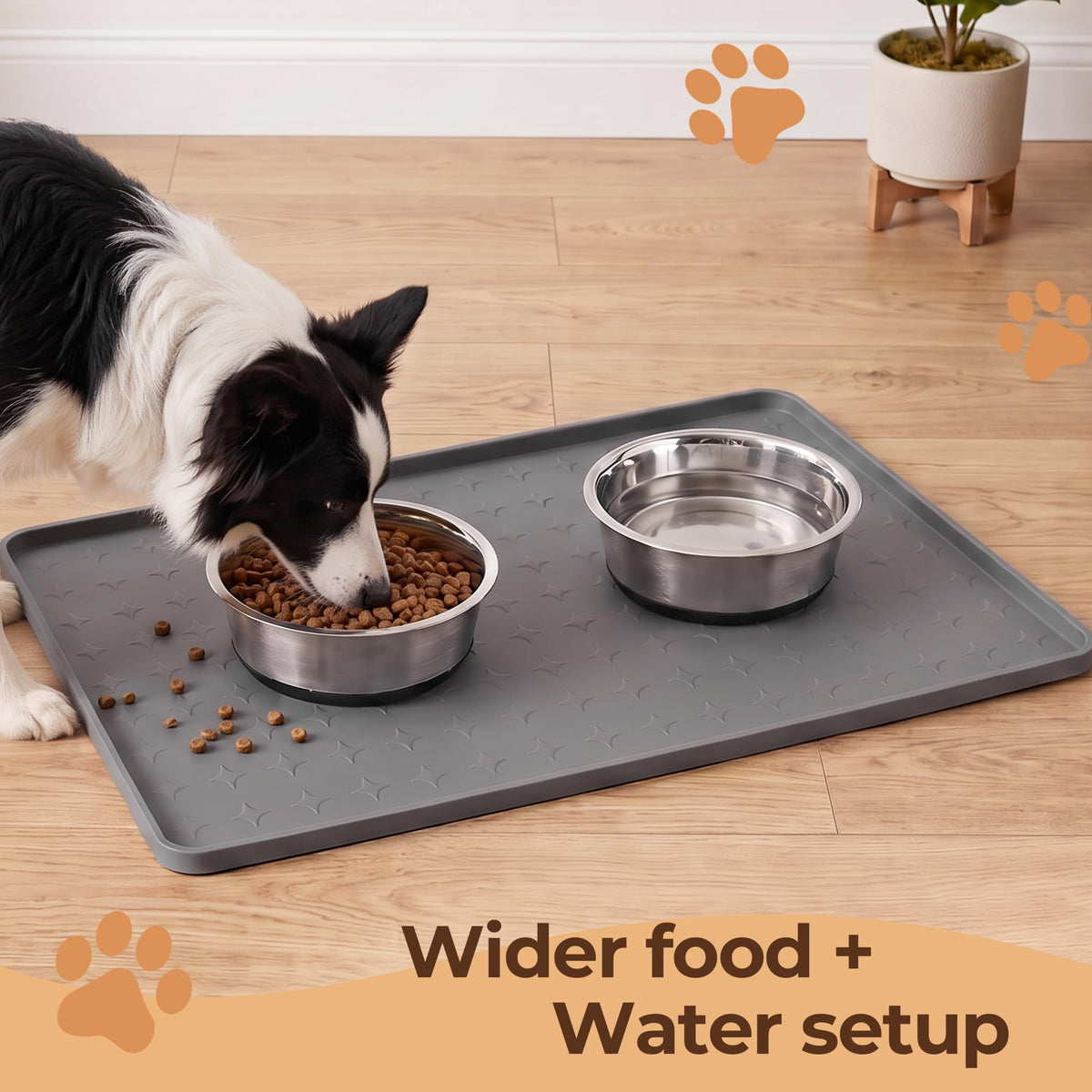 Silicone Pet Feeding Mat (Grey / 24"L x 16"W)