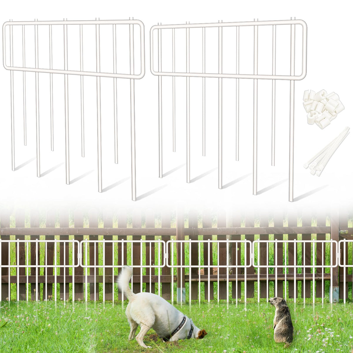 Animal Barrier Fence (White / 10 Panel, 10.83 Ft)