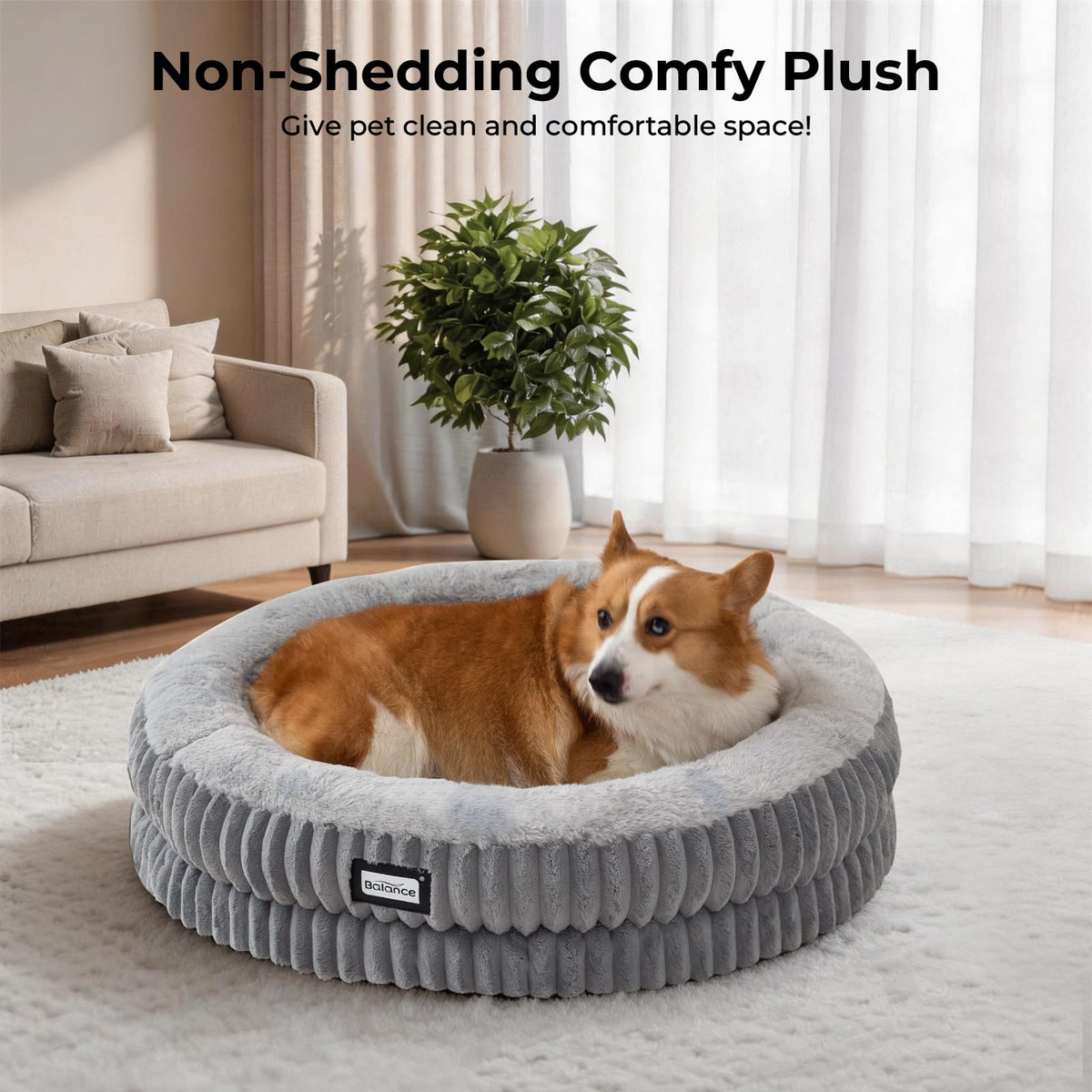 Donut Dog Bed (30.0"L x 30.0"W x 7.0"Th / Grey)