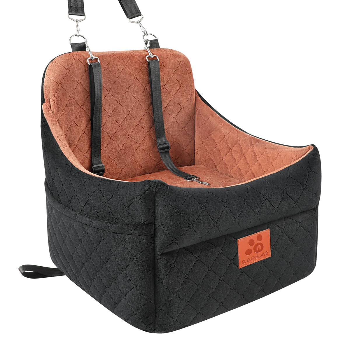 Dog Car Seat for Small (Black/Brown)